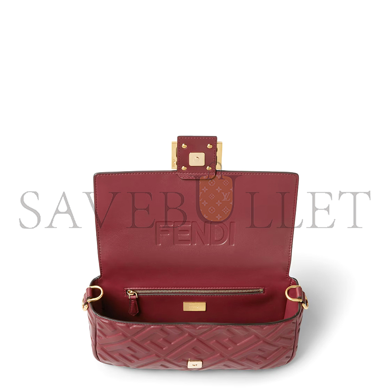 FENDI BAGUETTE BURGUNDY LEATHER BAG 8BR600AT57F1CGF (27*15*6cm)
